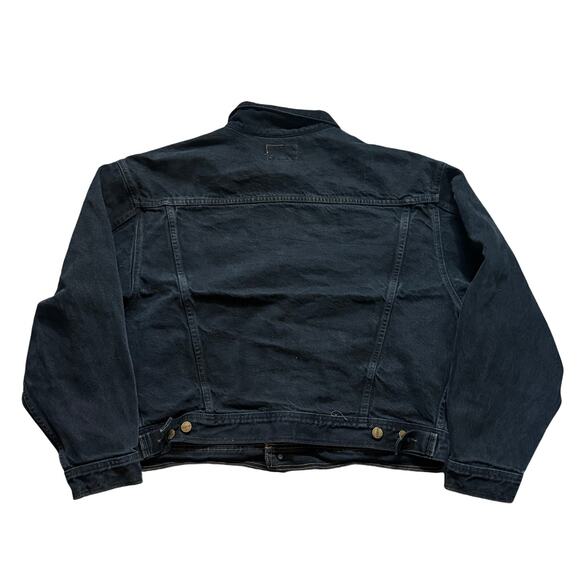 Marithe Francois Girbuad Faded Black Denim Trucker Jacket Sz M Corduroy Collar - Picture 6 of 8